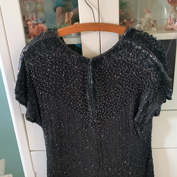 Anjumun California Vintage fully beaded silk dress nwt - Picture 11 of 15